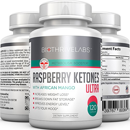 Pure Raspberry Ketones Pills 500mg 120 Capsules for Fast Weight Loss