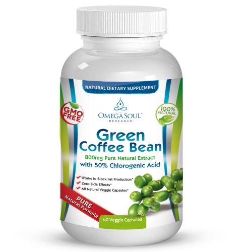 Pure Green Coffee Bean Extract with 50 CGA 800 mg/capsule 1600 mg